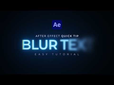 After Effects Quick Tip: Easy Blur Text Animation Tutorial