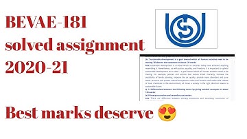 ignou solved BEVAE 181 2020 -21 ASSIGNMENT || IGNOU info|| ignou solved assignment