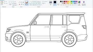 How to draw Car in computer using Ms Paint | Car Drawing Tutorial.