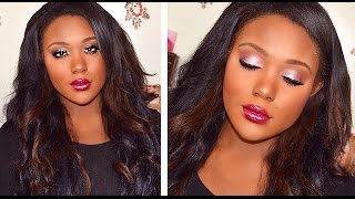 Drugstore Makeup Tutorial I Black Women Foundation, Highlight, Powder (DARK SKIN )