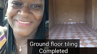 BUILDING OUR DREAM HOME IN GHANA//Ground floor tiling Completed.