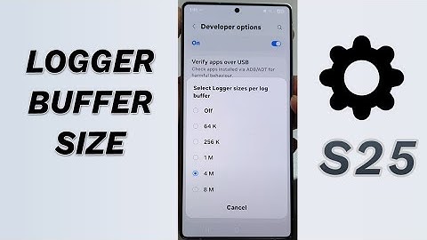 📝 Logger Buffer Size Settings! (Galaxy S25/S25+/Ultra) ⚙️