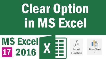 Clear Option in MS Excel - 17 || Microsoft Excel Tutorial (2016) [Hindi/Urdu]