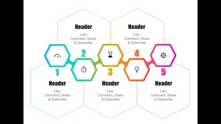 How to create a Rounded Hexagon business conceptual layout with 5 Options screenshot 1