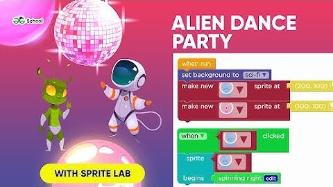 Lesson 7 - Alien Dance Party with Sprite Lab on Code.org | Block Based Programming