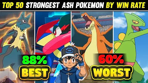 Ranking Every Pokemon Of Ash By Win Rate | Top 50 Strongest Ash Pokemon By Win Rate | Hindi |