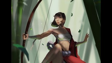 SPLASH ART TIME LAPSE VIDEO | FEMALE ARCHER - CLIP STUDIO PAINT