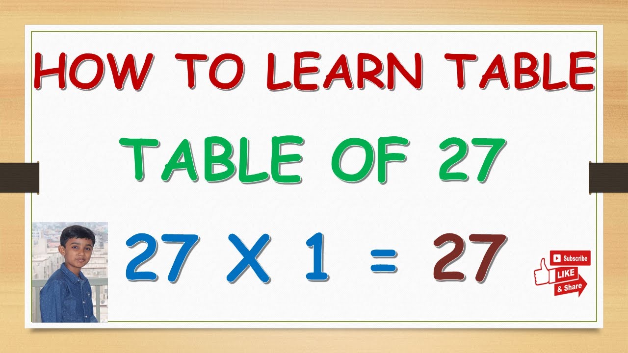 TABLE OF 27 || How To Learn Tables Easily || LEARN 27 TABLE || 27 Ka ...