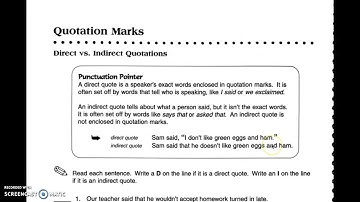 Video Directions - Direct vs Indirect Quotations