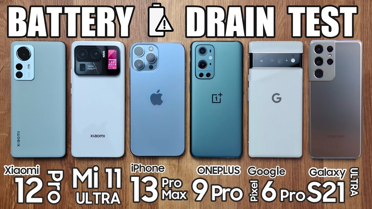 Xiaomi 12 Pro vs OnePlus 9 Pro / iPhone 13 / S21 Ultra / Pixel 6 / Mi 11 Ultra - BATTERY DRAIN TEST!