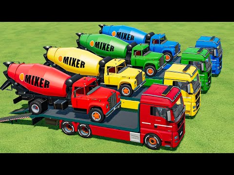 TRANSPORT OF COLORS ! NEW MIXER TRUCKS TRANSPORT WITH MAN TRUCKS! Farming Simulator 22