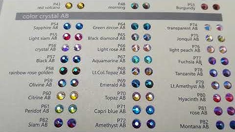 rhinestones color card