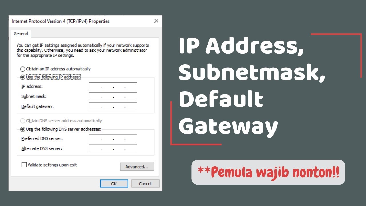 Live Streaming Pembahasan IP Address, Subnet Mask, Default Gateway dan DNS Server