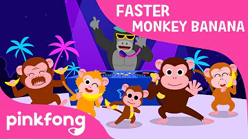 Monkey Banana Faster Version | Baby Monkey | Animal Songs | Pinkfong Songs for Children