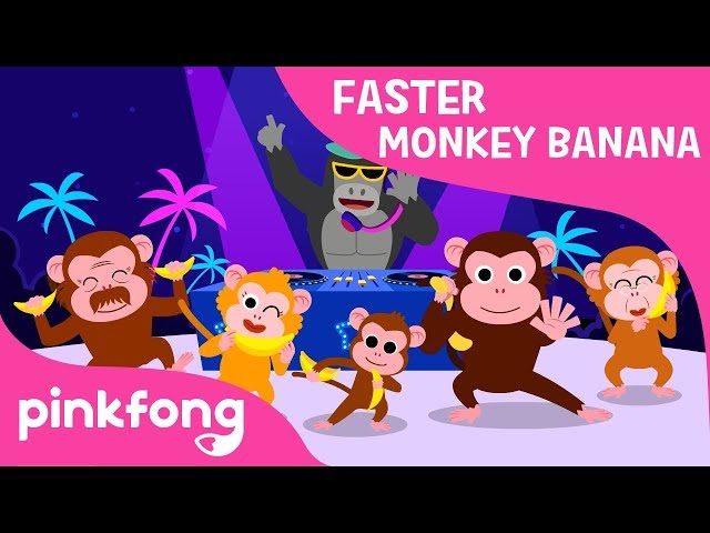 Monkey Banana Faster Version | Baby Monkey | Animal Songs | Pinkfong Songs for Children class=