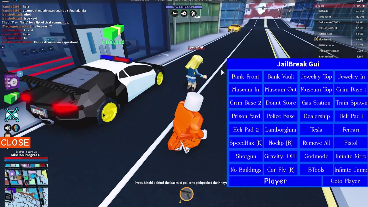 New Op Roblox Exploit Jjsploit Btools Jailbreak Lt2 And More By Thekillerorang3 - roblox jailbreak money script pastebin roblox launcher