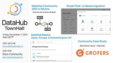 Final DataHub Town Hall of 2021!