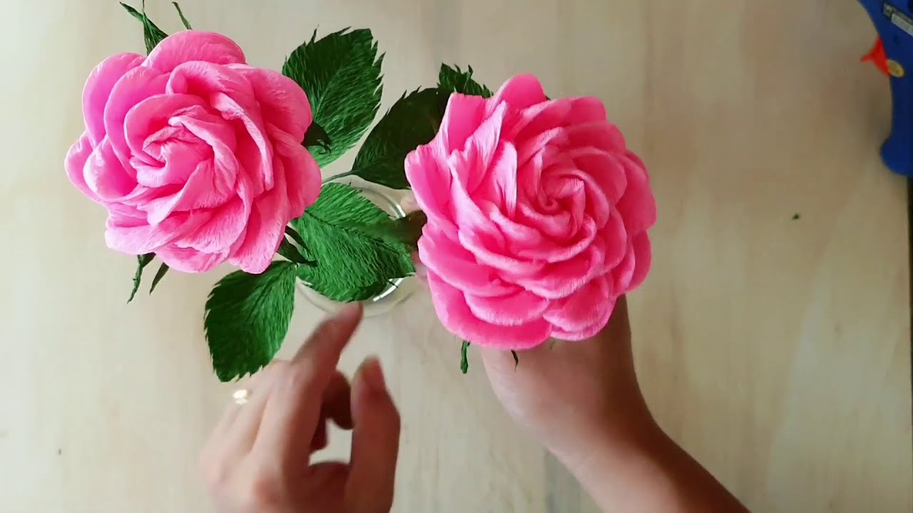 How to make an easy paper flower using crepe paper - Crepe paper flower  tutorial 