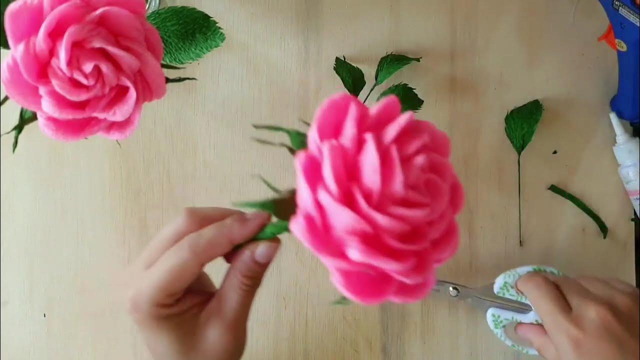 Easy Twisted Crepe Paper Rose Tutorial Senangnya! YouTube
