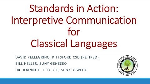 Interpretive Communication for Classical Languages