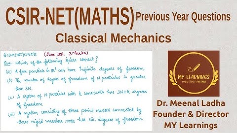 (Q.ID.M(NET)CM29S) Previous Years Question on Classical Mechanics, CSIR UGC NET, June 2011.
