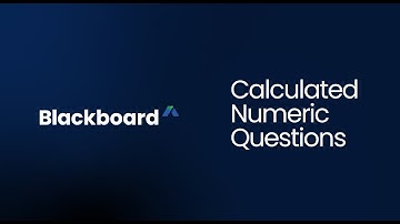 Calculated Numeric Questions in Blackboard