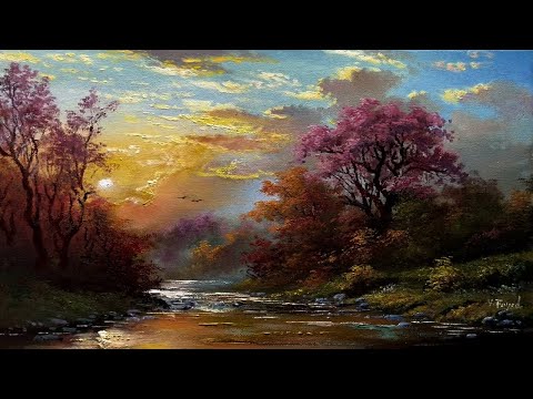 How I Paint Landscape Just By 4 Colors Oil Painting Landscape Step By Step 93 By Yasser Fayad