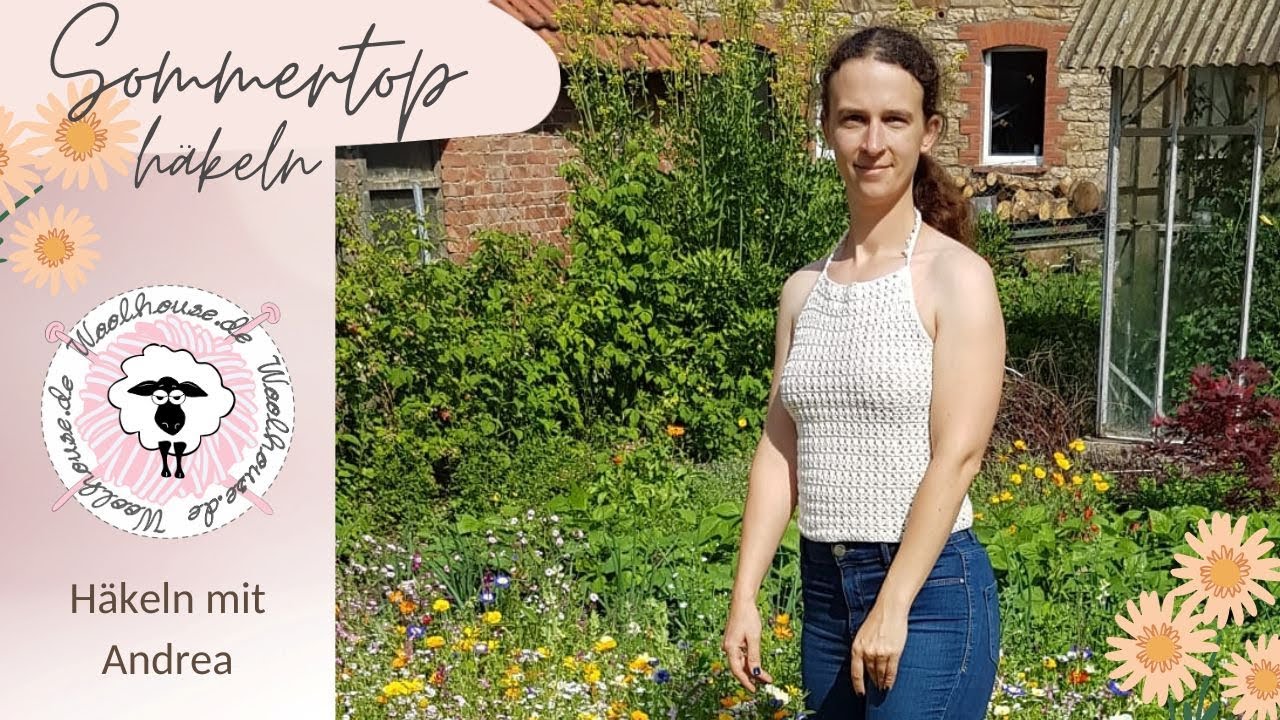 Häkeltop / Sommertop häkeln / Gekreuzte Stäbchen / Fußschlingenanschlag