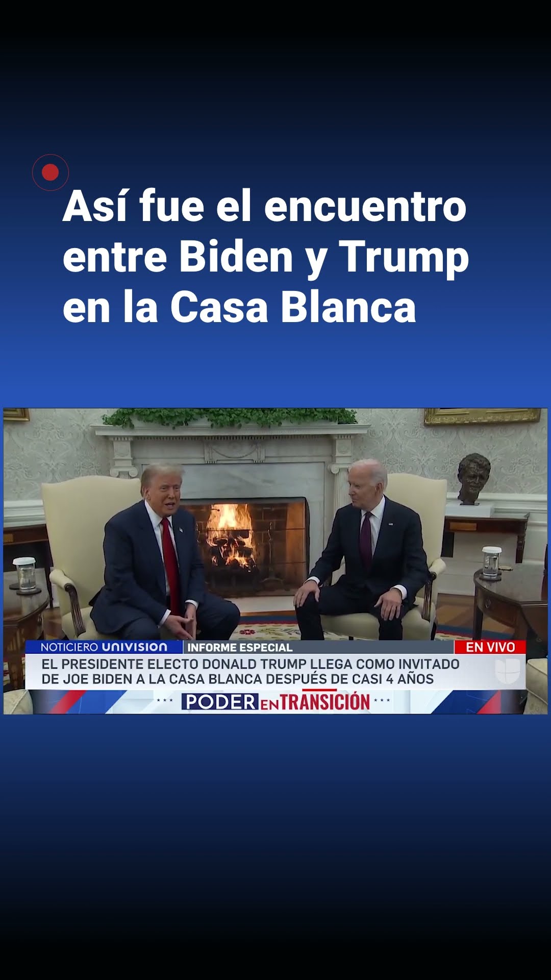 Así fue el encuentro entre el presidente Joe Biden y Donald Trump en la Casa Blanca