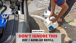 DEF \/ Adblue [Full Video] - Don't ignore this - Diesel Exhaust Fluid on Tata Safari 2022 BS6 cars