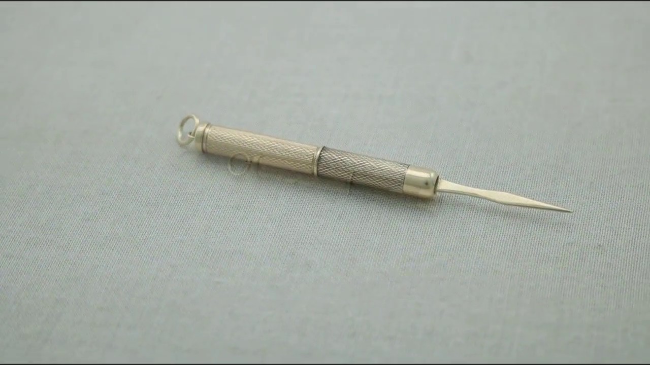9 ct Yellow Gold Toothpick - Vintage - AC Silver (A8916)