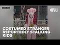 Police search for person 'Pink Panther' costume accused of stalking kids at bus stop