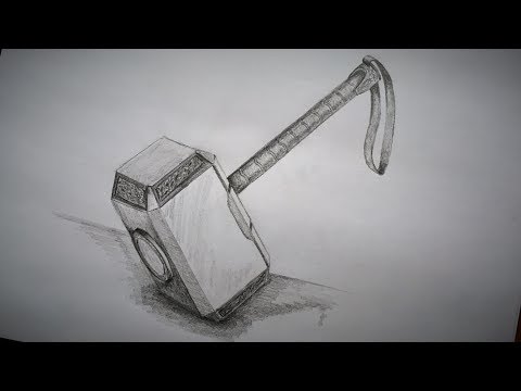Mjölnir How to draw Thors Hammer  YouTube