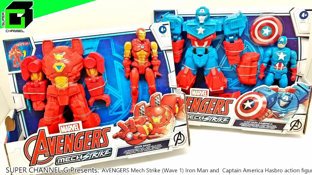 Avengers Mech Strike - Figurine Captain America ou Iron Man