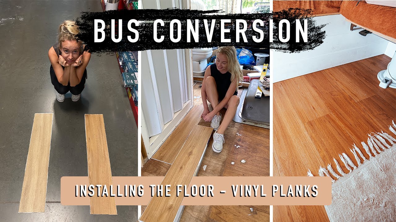 BUS BUILD: Floor. Installing Vinyl planks! Toyota Coaster Conversion