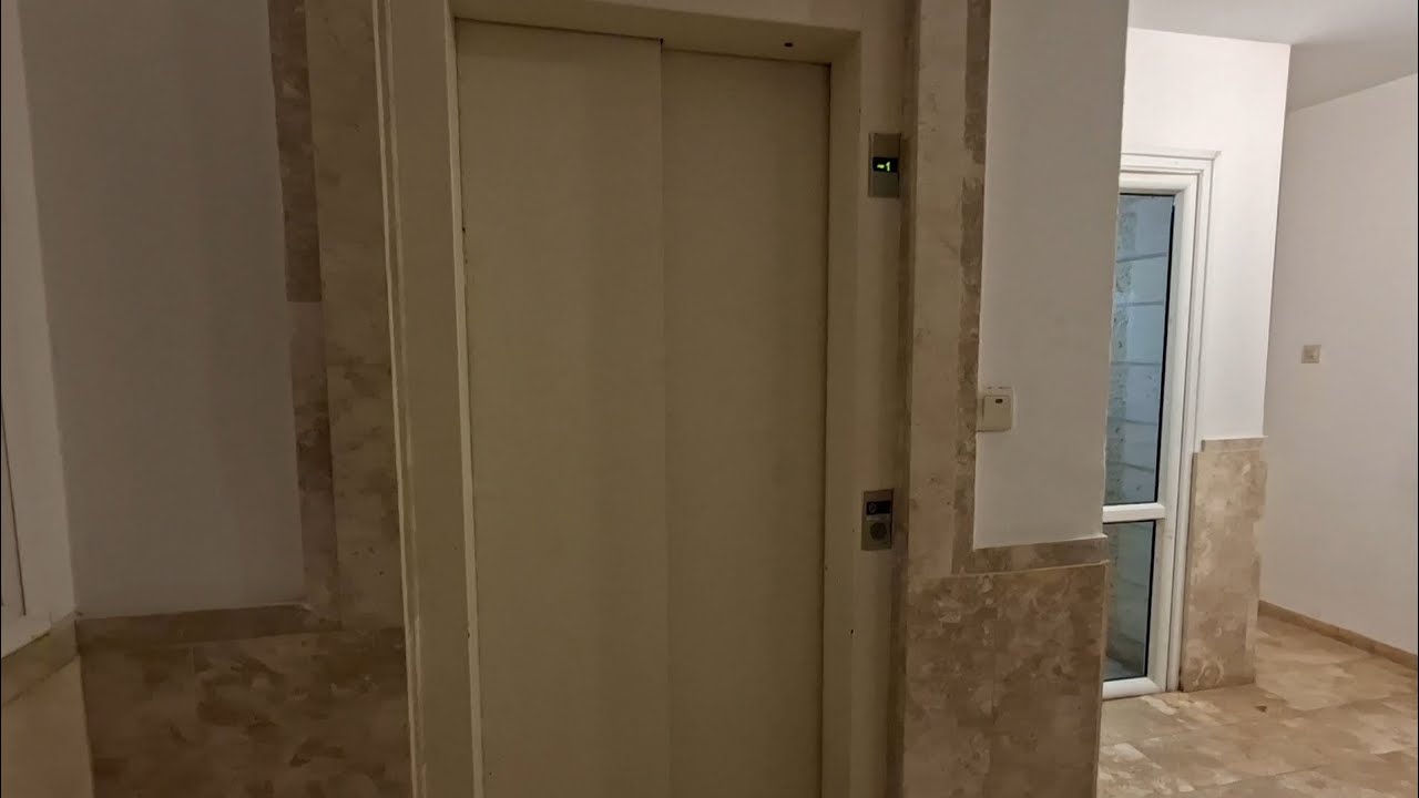 Old Schindler hydraulic elevator at Dereh HaYam St 167 - Haifa, Israel