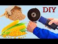 How to Make a corn Grinder. Flour Mill Machine from Angle Grinder. Mini Corn Mill at Home