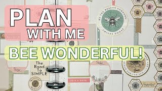 PLAN WITH ME - Bee Themed Happy Calendar Spread - Be Wonderful - Be Your Best Self - Be Grateful!