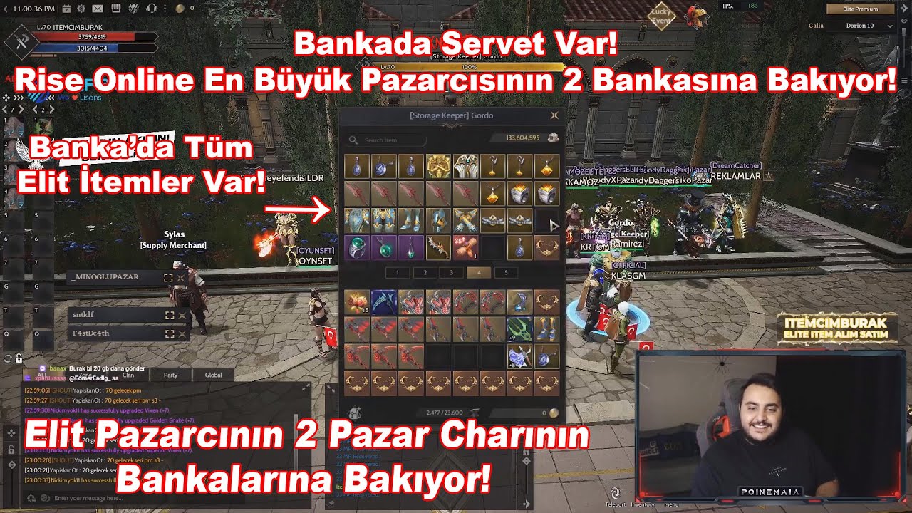 PoineMaia - Bankada Servet Var! Rise Online En Büyük Pazarcısının 2 Bankasına Bakıyor! | Rise Online