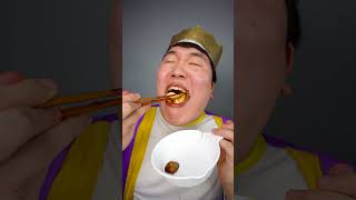 ASMR MUKBANG | black bean noodles, dumpling funny eating HUBA #shorts