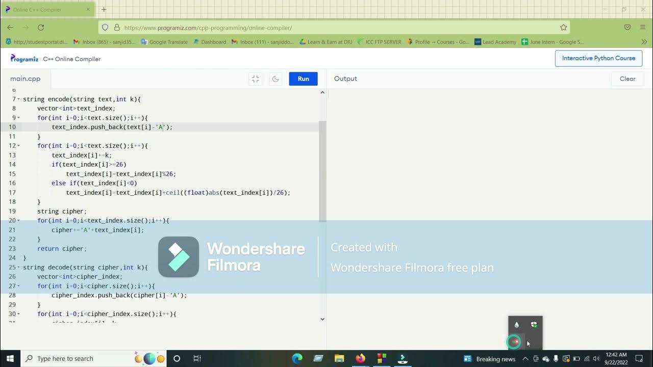 Caesar Cipher Algorithm Solution on C++ - YouTube