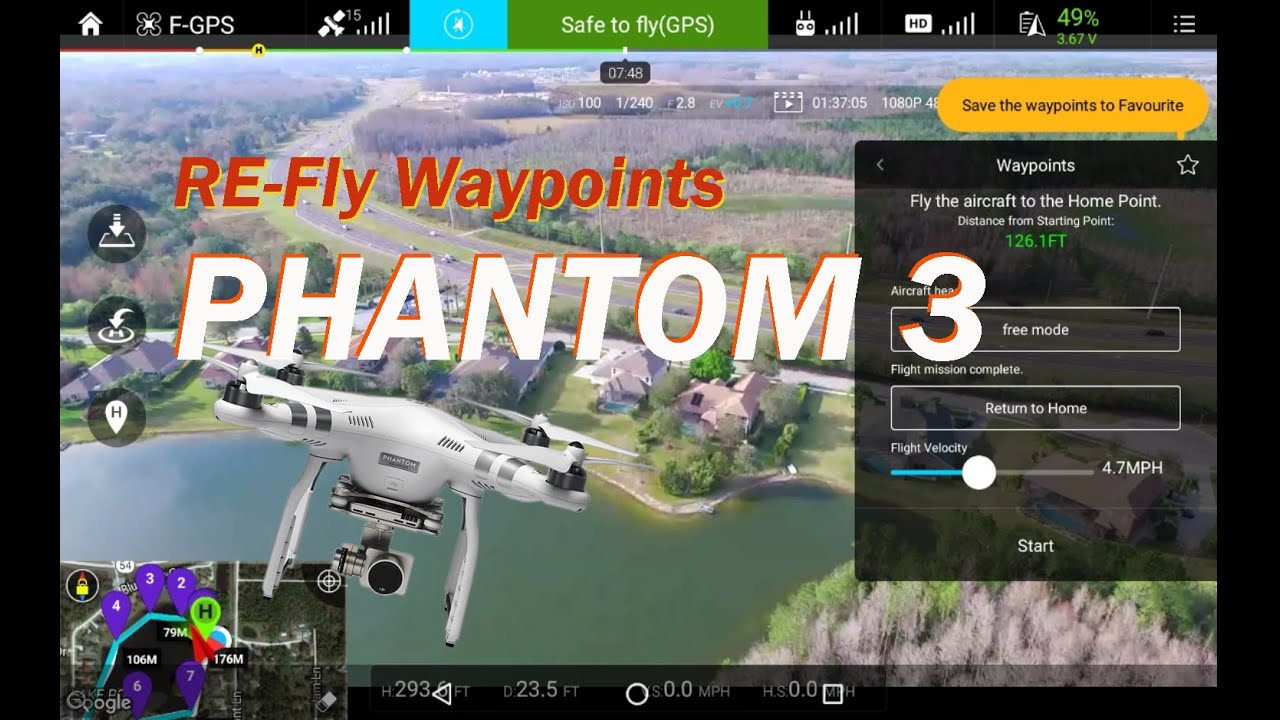 phantom 3 waypoints
