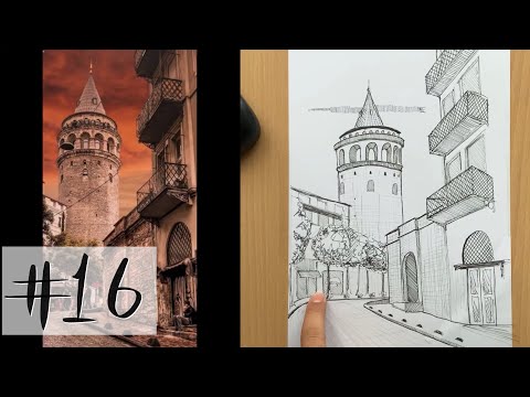 Mekan Nasıl Çizilir? (HowToDrawPerspective)  - Galata Kulesi #16
