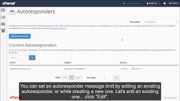 cPanel Email - Limit the number of messages sent by an auto responder