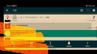 Editing your running angular app with the file manager on your phone.