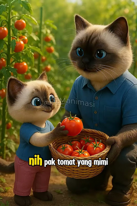 Panen Tomat, Masak Sup, dan Makan Bareng Keluarga! #kucing #animasi #animasianak #shorts #cute #cat