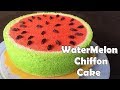 Bánh CHIFFON tạo hình DƯA HẤU | Watermelon Chiffon Cake (Soft Cotton Cake) | 수박 쉬폰 케이크 | スイカシフォンケーキ