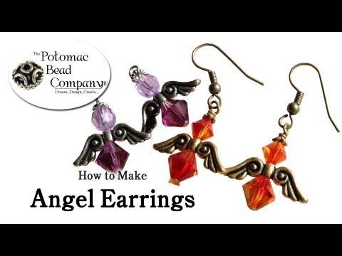 Angel Earrings - DIY Jewelry Making Tutorial by PotomacBeads