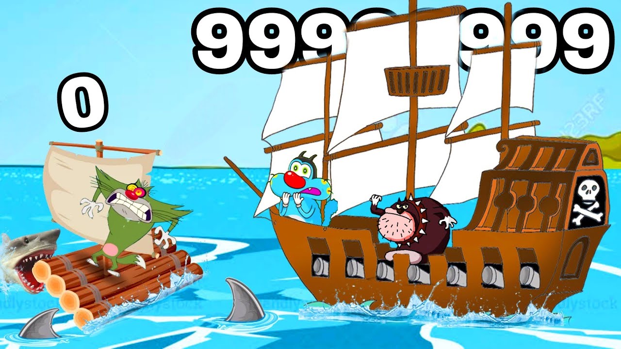 Oggy Build World Strongest Raft To Save Jack From Shark In Android Game ...
