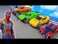 All Superheroes MONSTER TRUCKS Racing Challenge With Spiderman, Goku, Deadpool - GTAV MODS
